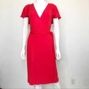 Calvin Klein 4 faux rap red dress